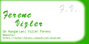 ferenc vizler business card